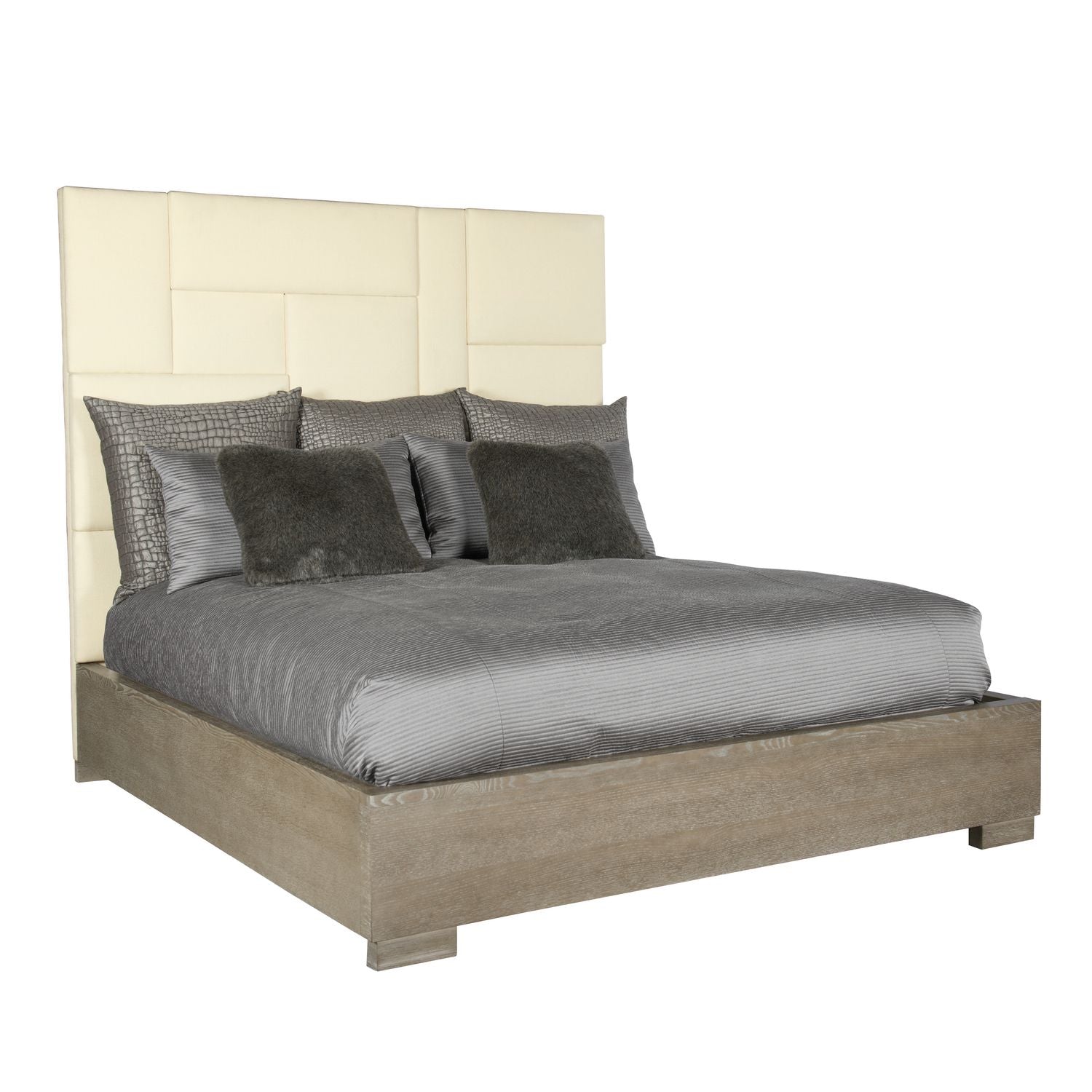 Mosaic Upholstered King Panel Bed