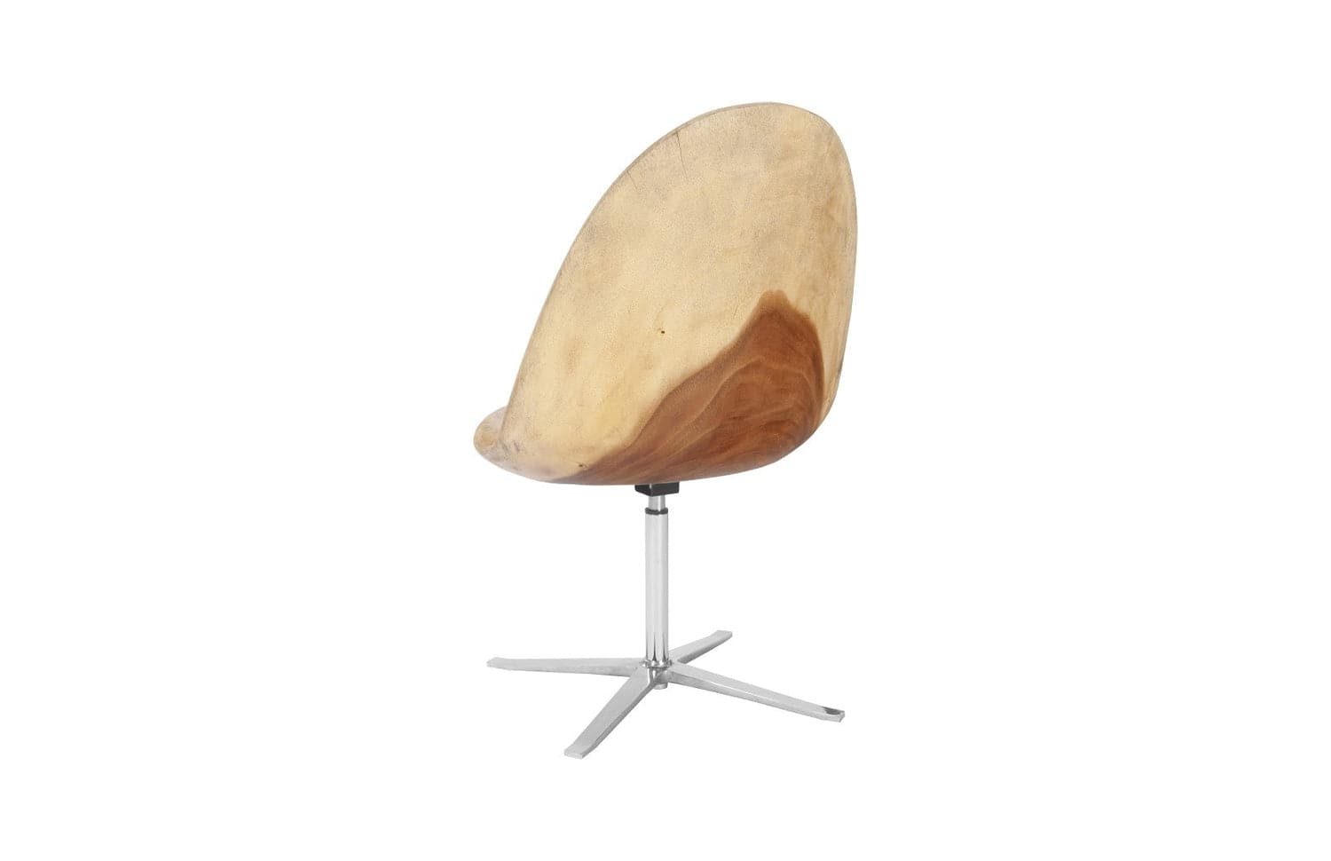 Smoothed Swivel Chair Chamcha Wood - Stainless Steel Base-Phillips Collection-PHIL-TH100627-Chair-2-France and Son