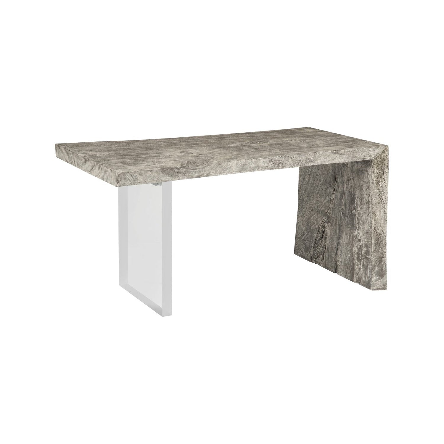 Acrylic Leg Gray Waterfall Desk-Phillips Collection-PHIL-TH105206-Desks-1-France and Son