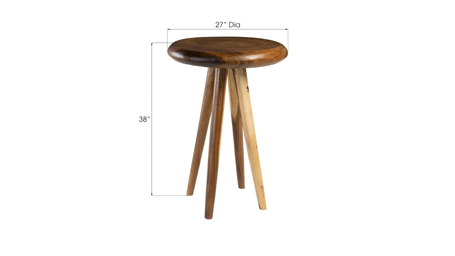 Smoothed Bar Table Natural - Round-Phillips Collection-PHIL-TH84475-Outdoor Bar Tables-3-France and Son