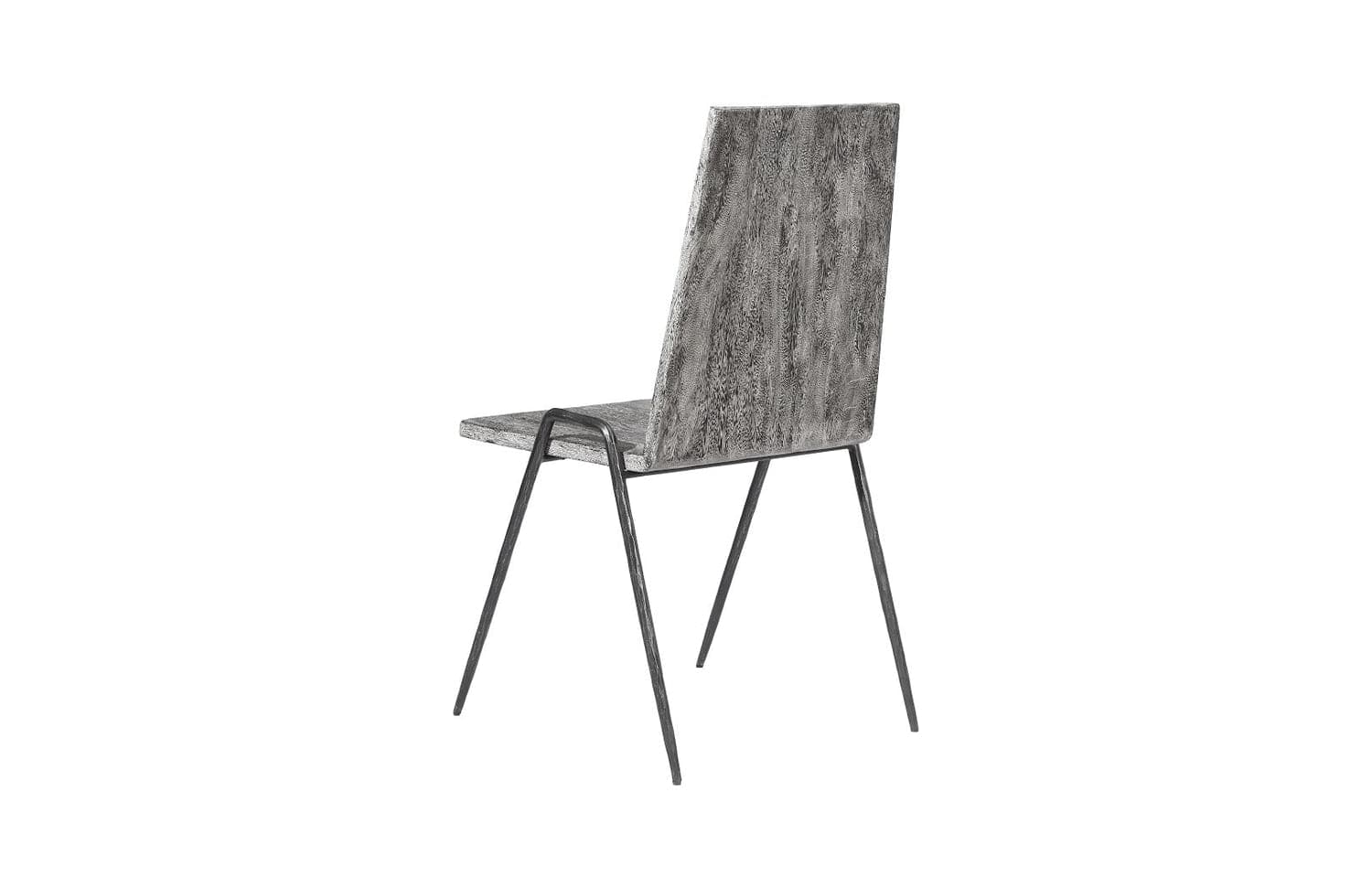 Forged Leg Dining Chair - Chamcha Wood - Gray Stone Finish - Metal-Phillips Collection-PHIL-TH99496-Dining Chairs-2-France and Son