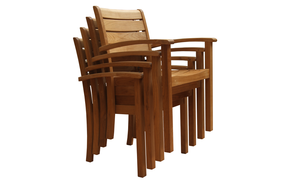 Sedona Stacking Armchair-Three Birds Casual Outdoor-Threeb-SD07-Outdoor Dining Chairs-3-France and Son