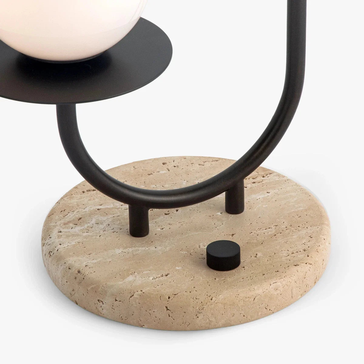 Modern Globe Table Light - Bronze/Travertine