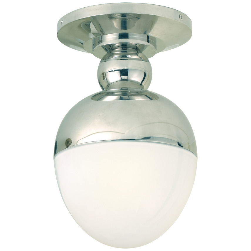Clarine Flush Mount-Visual Comfort-VISUAL-TOB 4006PN-WG-Flush MountsPolished Nickel/White Glass-4-France and Son