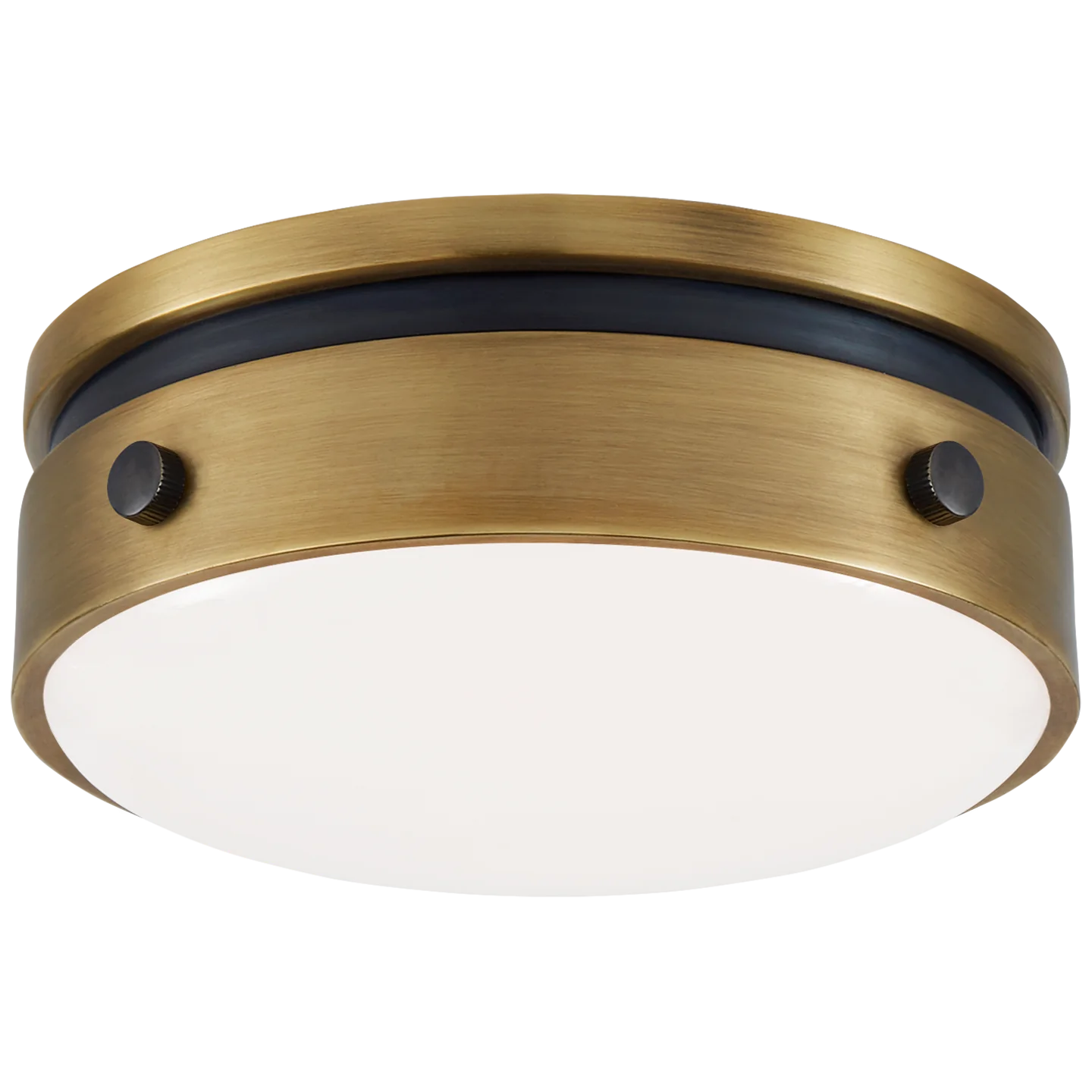Hickory 5.5" Solitaire Flush Mount-Visual Comfort-VISUAL-TOB 4062BZ/HAB-WG-Flush MountsBronze and Hand-Rubbed Antique Brass-White Glass-2-France and Son