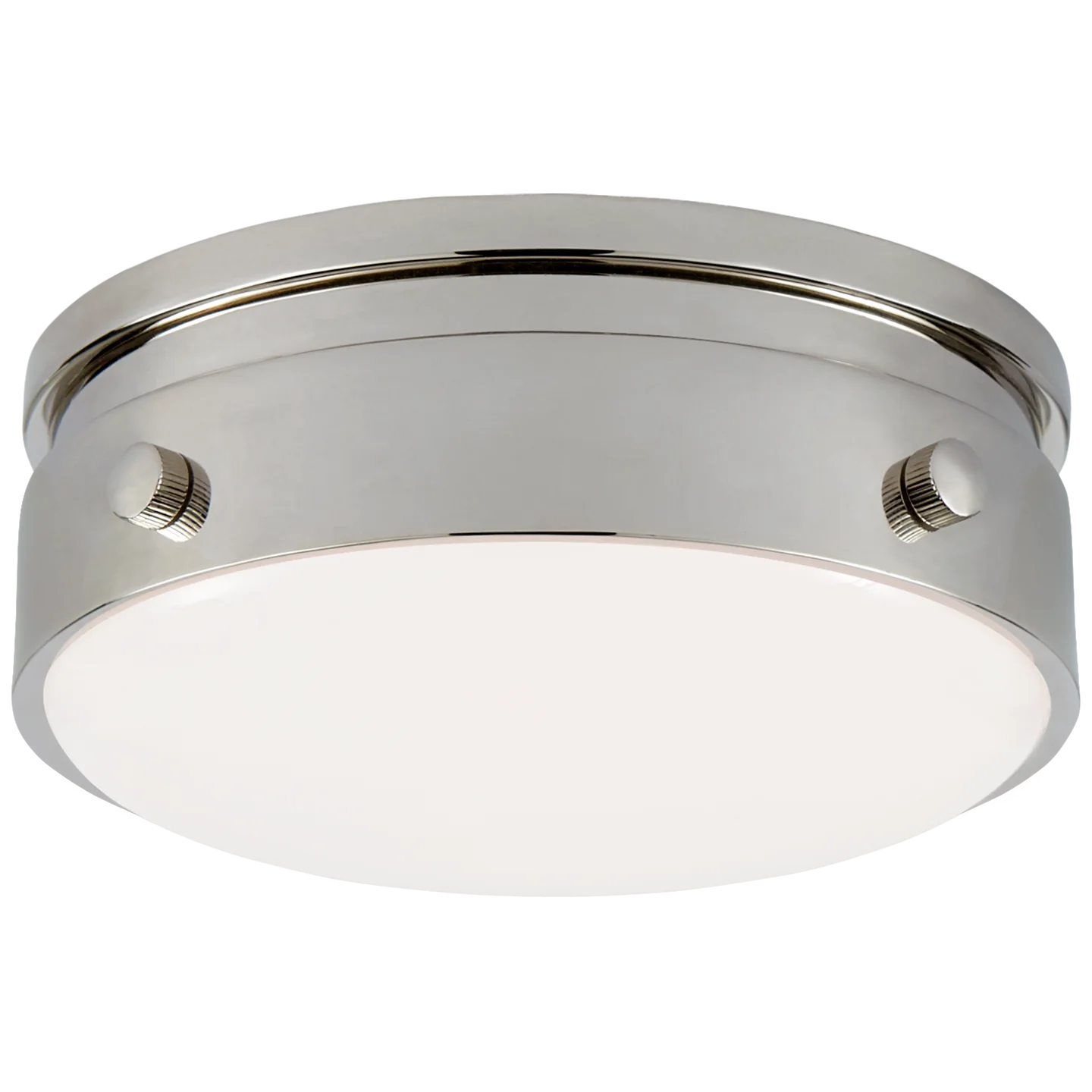 Hickory 5.5" Solitaire Flush Mount-Visual Comfort-VISUAL-TOB 4062PN-WG-Flush MountsPolished Nickel-White Glass-4-France and Son