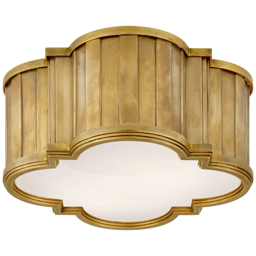 Tilfun Small Flush Mount-Visual Comfort-VISUAL-TOB 4130HAB-WG-Flush MountsHand-Rubbed Antique Brass-White Glass-3-France and Son
