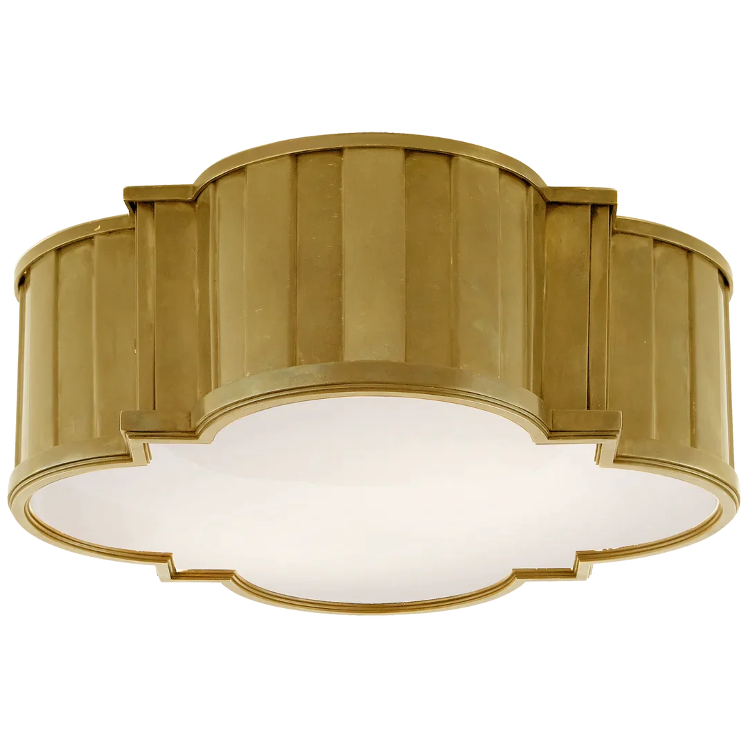 Tilfun Large Flush Mount-Visual Comfort-VISUAL-TOB 4131HAB-WG-Flush MountsHand-Rubbed Antique Brass-White Glass-3-France and Son