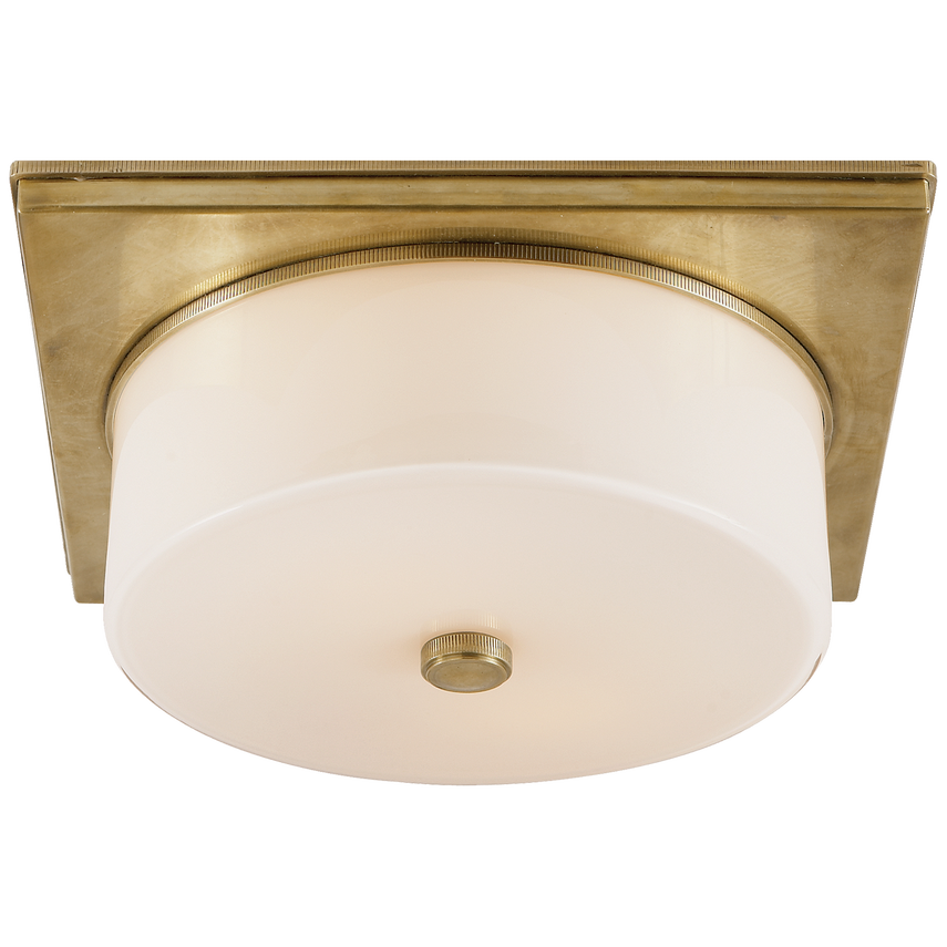 Nesse Circular Flush Mount-Visual Comfort-VISUAL-TOB 4216HAB-WG-Flush MountsHand-Rubbed Antique Brass/White Glass-3-France and Son