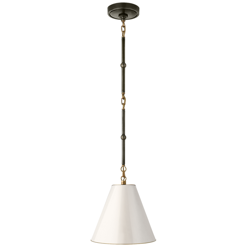 Groomy Petite Hanging Shade-Visual Comfort-VISUAL-TOB 5089BZ-AW-Flush MountsBronze with Antique White Shade-5-France and Son