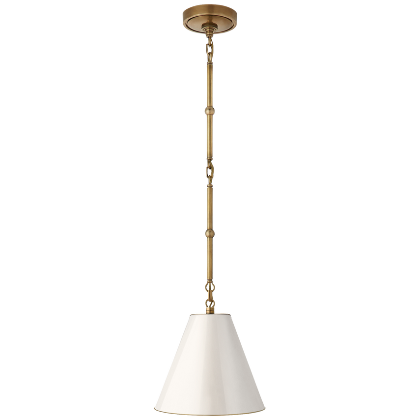 Groomy Petite Hanging Shade-Visual Comfort-VISUAL-TOB 5089HAB-AW-Flush MountsHand-Rubbed Antique Brass with Antique White Shade-8-France and Son