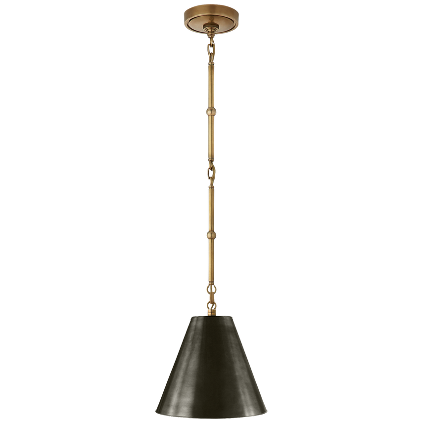 Groomy Petite Hanging Shade-Visual Comfort-VISUAL-TOB 5089HAB-BZ-Flush MountsHand-Rubbed Antique Brass with Bronze Shade-9-France and Son