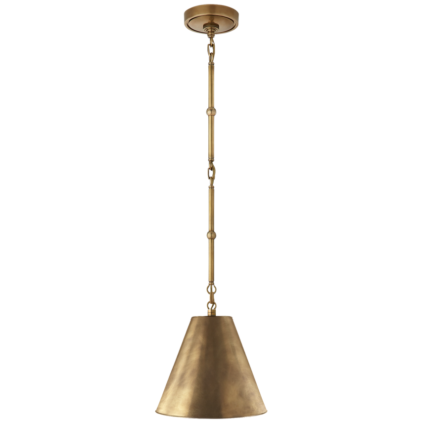 Groomy Petite Hanging Shade-Visual Comfort-VISUAL-TOB 5089BZ-HAB-Flush MountsBronze with Hand-Rubbed Antique Brass Shade-7-France and Son