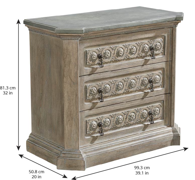 Arch Salvage Gabriel Bedside Chest - Brown, Grey