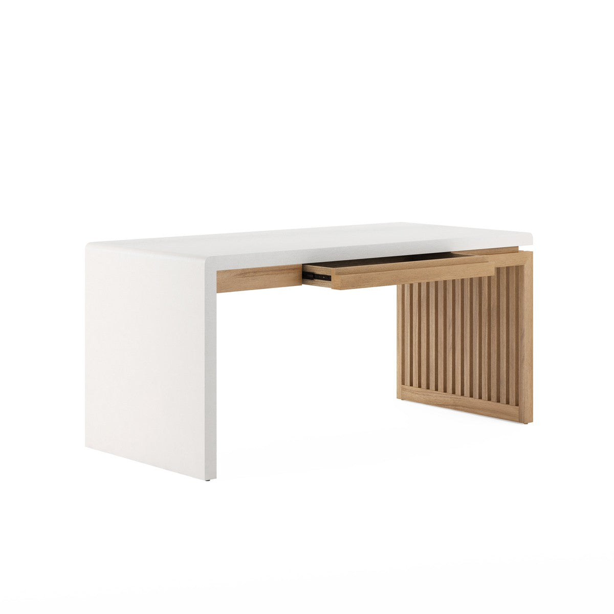 Portico Writing Desk - Brown, White