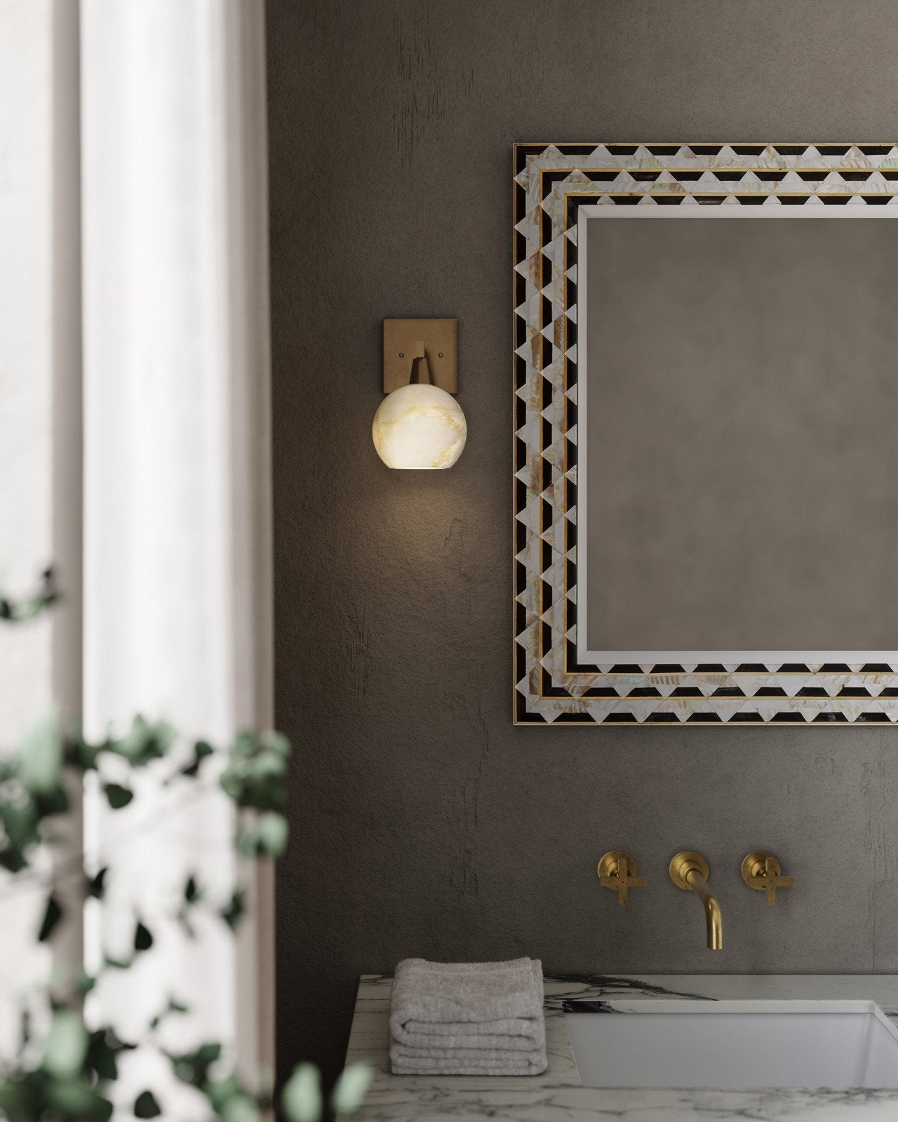 Bombelles Brass Bath Wall Sconce