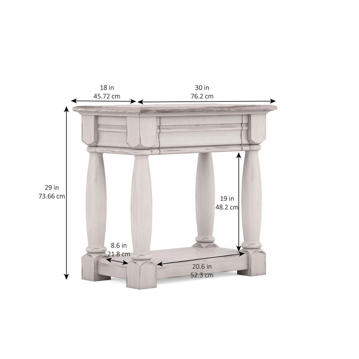 Alcove Night Table - White