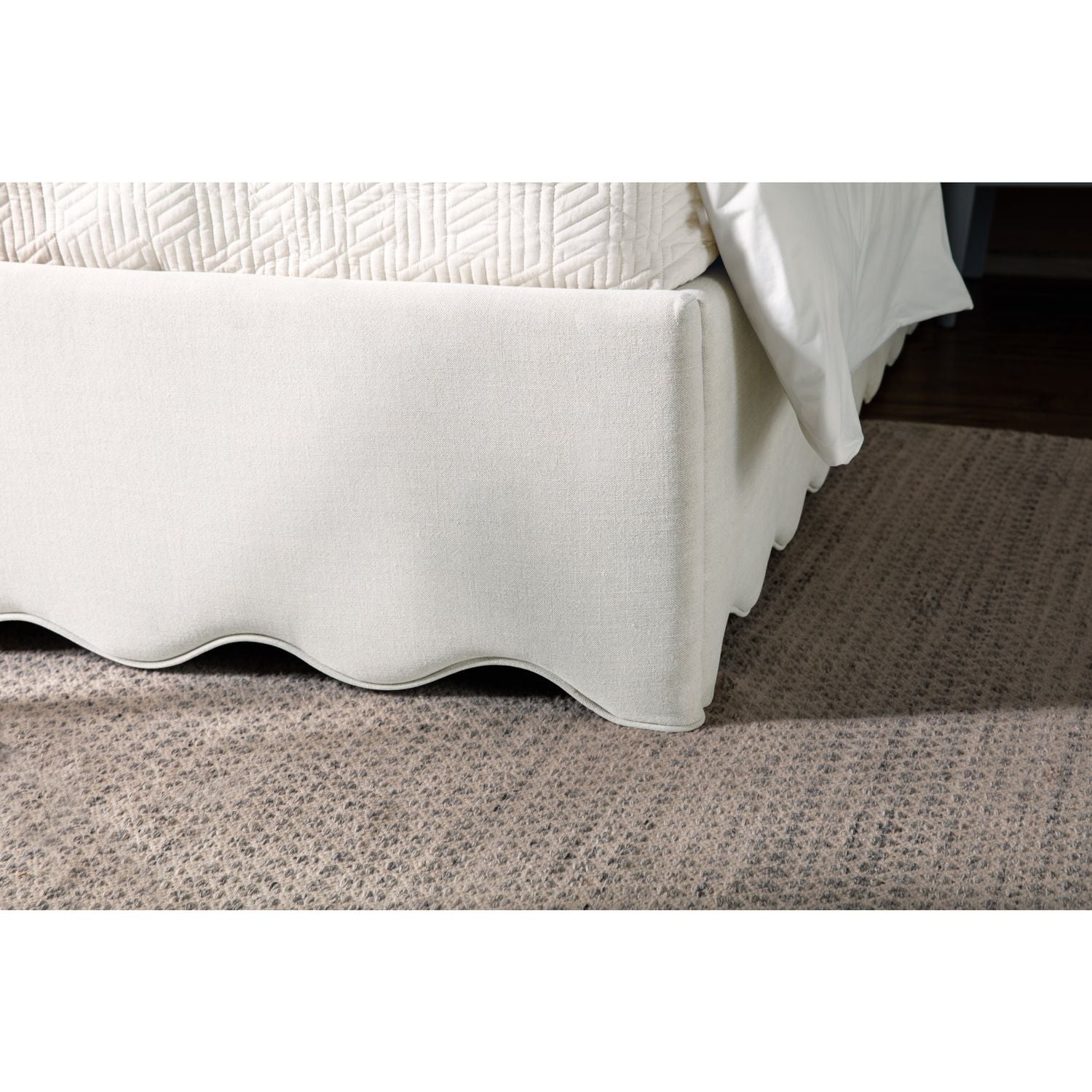 Additional view of Commerce and Market Liv Twin Upholstered Bed in ivory and off-white.