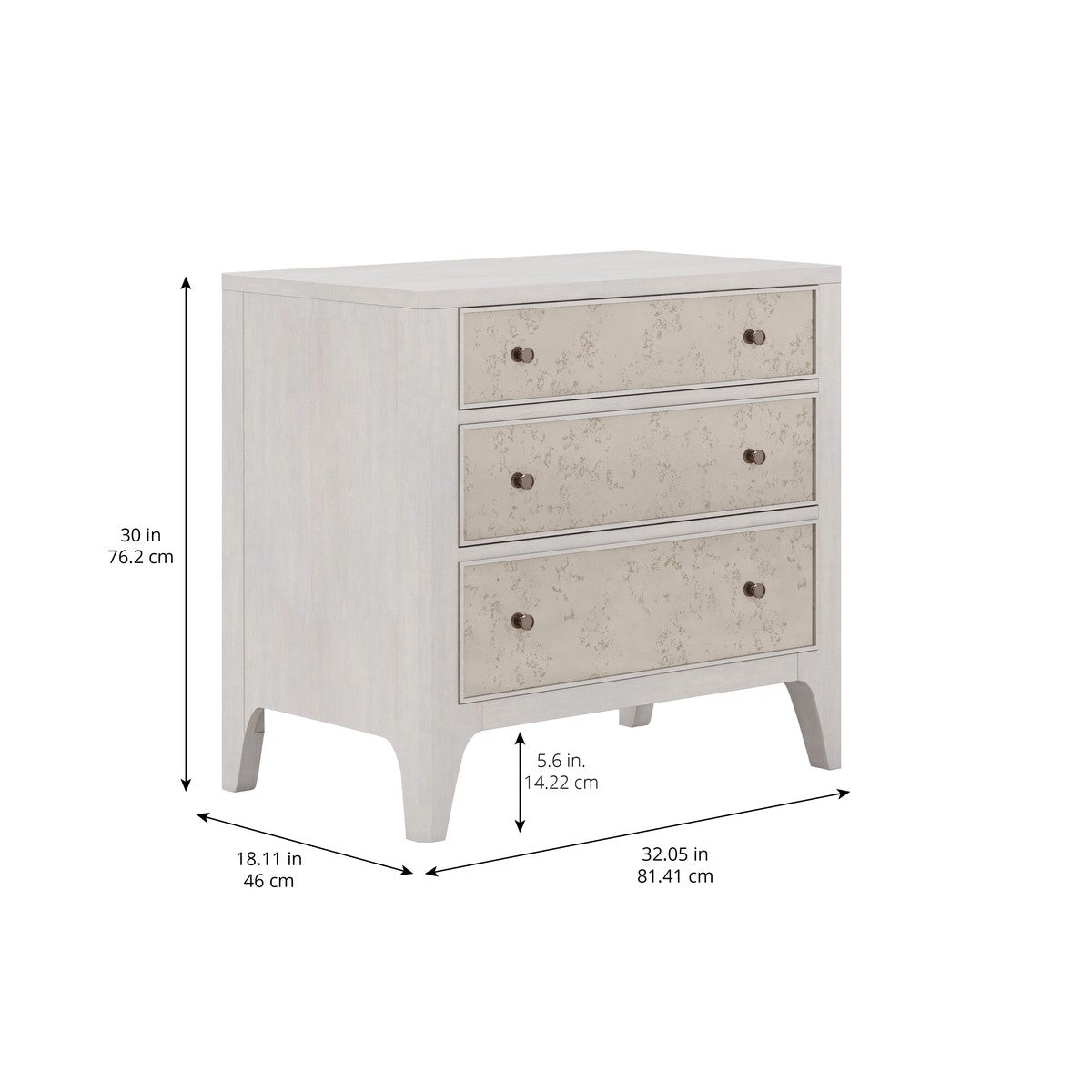 Mezzanine Mirrored Nightstand - Grey