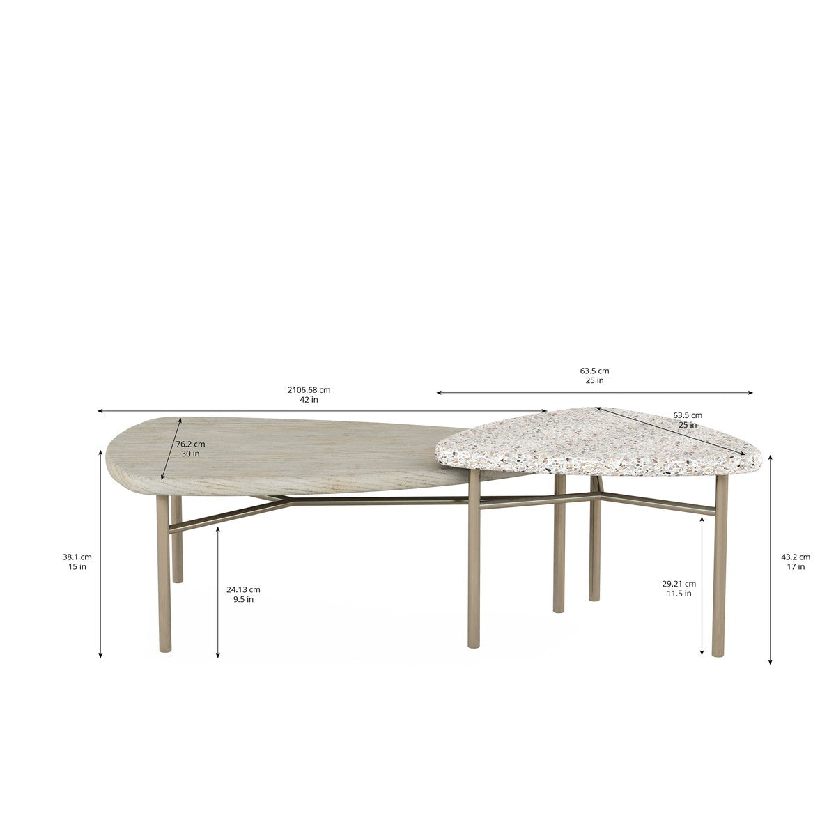 Cotiere 2 Piece Bunching Cocktail Tables - Beige