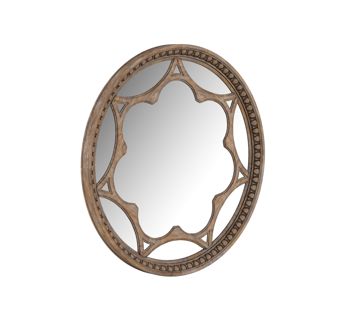 Architrave Round Mirror - Brown