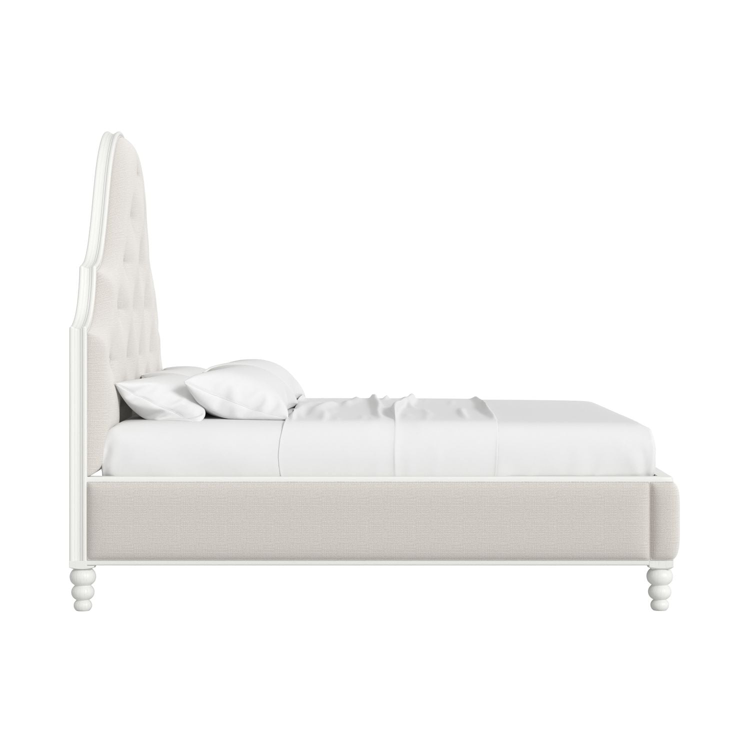 Haven Queen Upholstered Bed Warm White