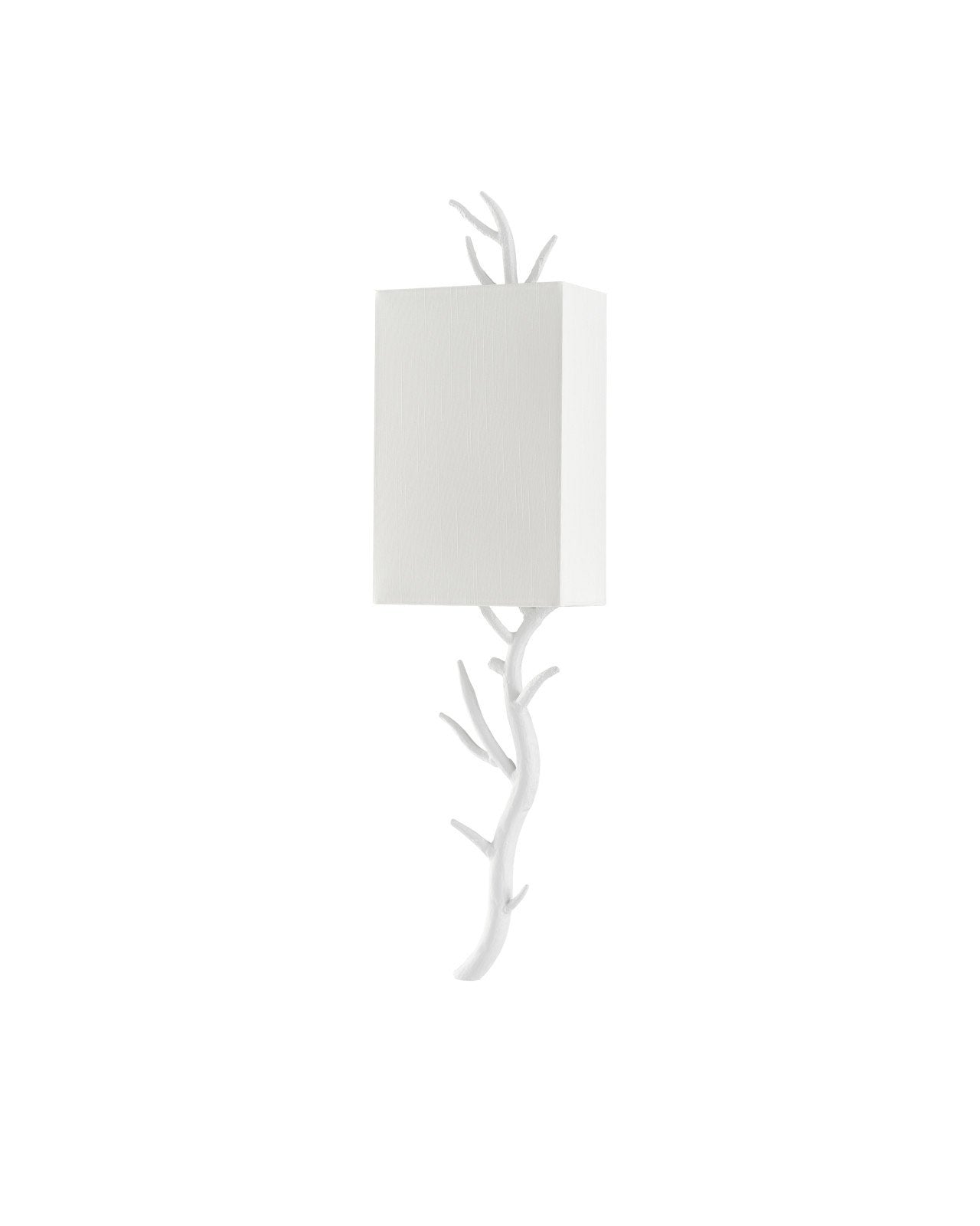 Baneberry White Wall Sconce, White Shade, Left