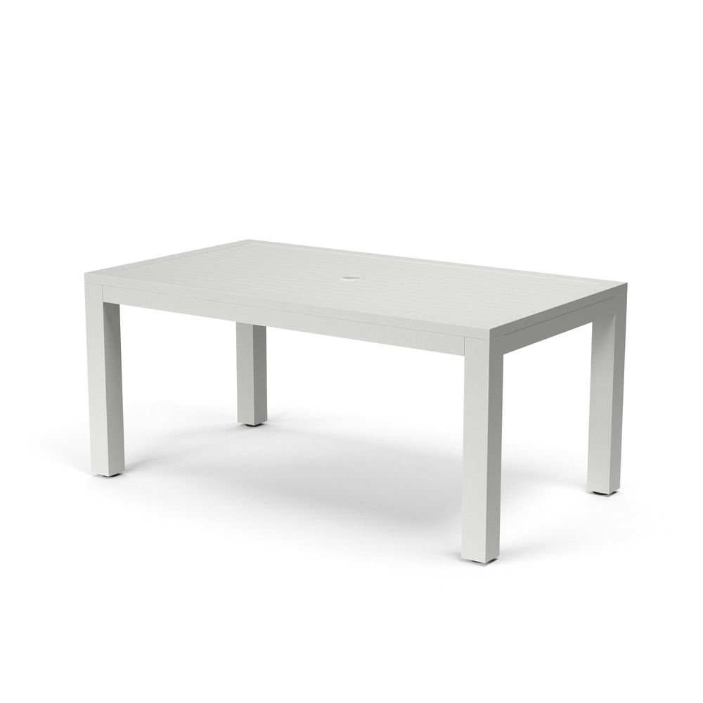 Alternate view of Naples Rectangular 36 x 64 Dining Table in white and off-white.