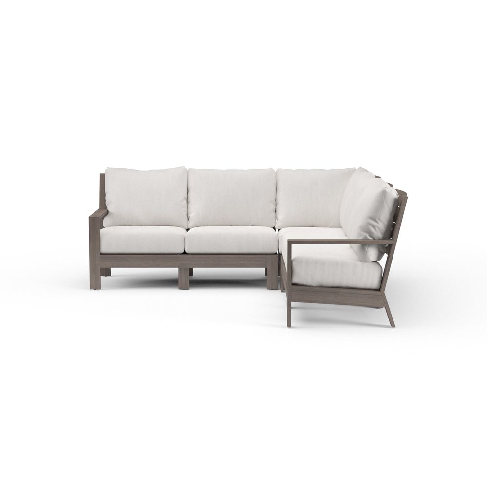 Additional view of Laguna Sectional in Canvas Flax, No Welt, showing l-shaped sectional in cream and driftwood.