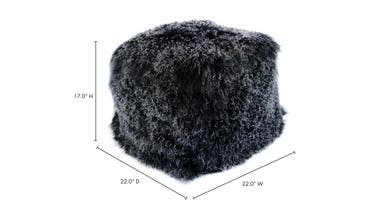 Lamb Fur Pouf Black Snow-Moes-MOE-XU-1009-02-Decor-4-France and Son