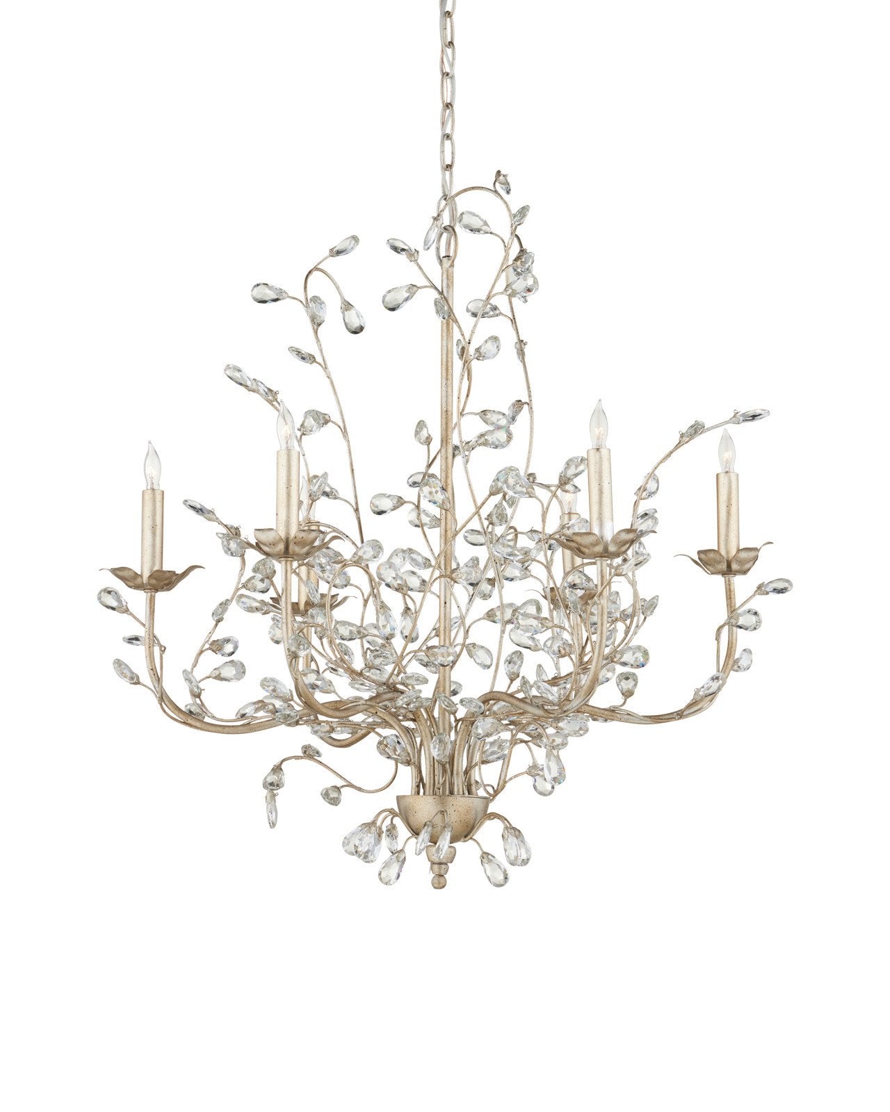 Crystal Bud Medium Silver Chandelier