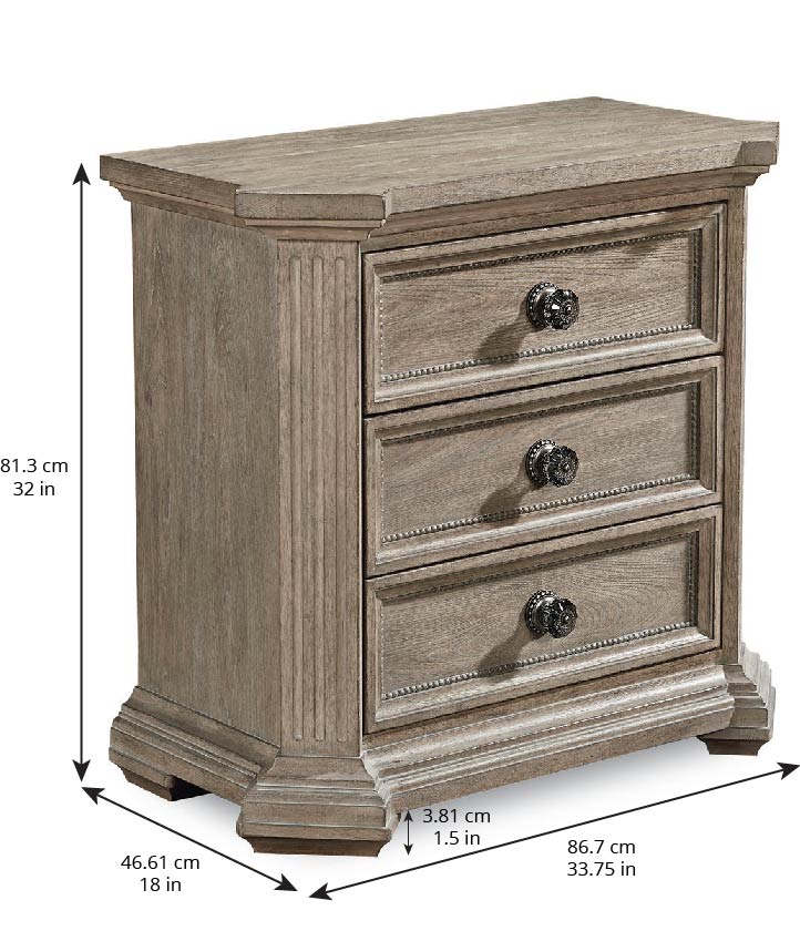 Arch Salvage Cady Nightstand - Brown, Grey