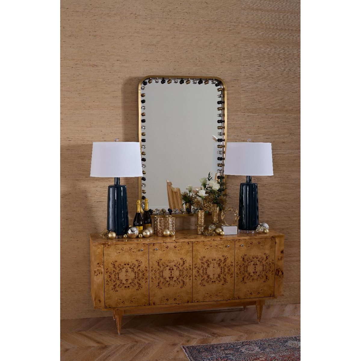 Zoe Large Mirror, Antique Brass