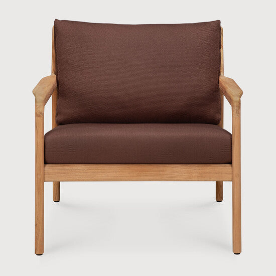 Jack Outdoor Lounge Chair - Burgundy, Teak view