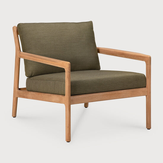 Jack Outdoor Lounge Chair - Green, Teak view
