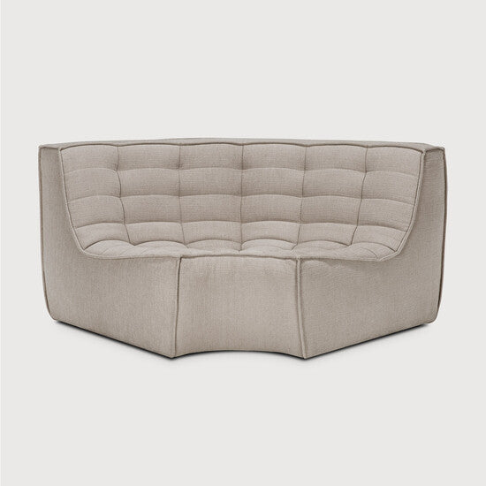 N701 Modular Sofa - Ecru - upholstery with recycled cotton, 90° round corner view