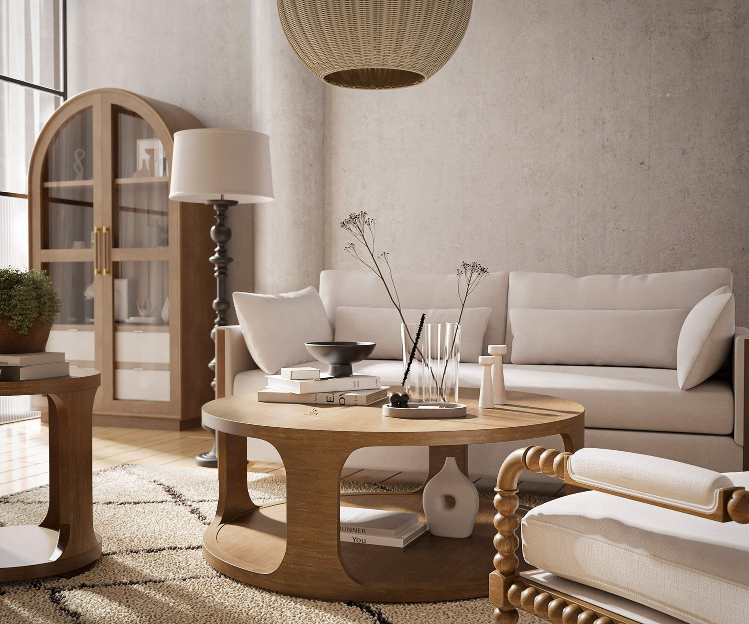 Ball Rattan Pendant-Bramble-BRAM-27802RWWS-Pendants-3-France and Son