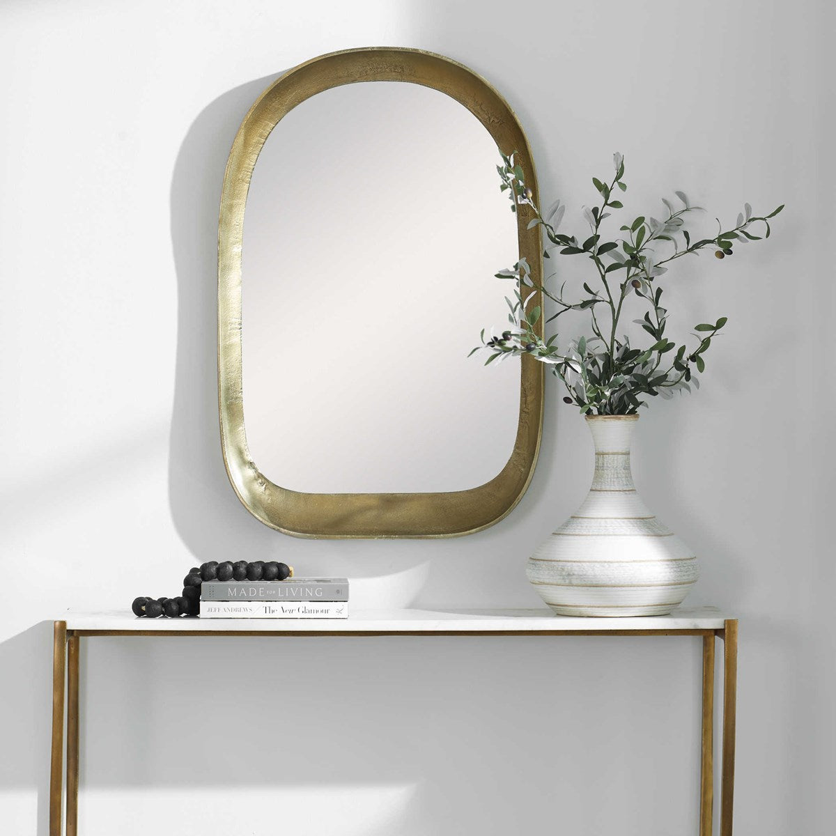 Uttermost Bradano Brass Arch Mirror-Uttermost-UTTM-07086-Mirrors-1-France and Son