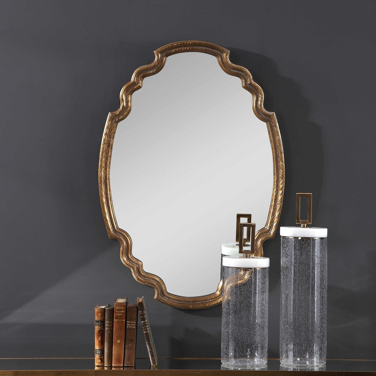 Ariane Gold Oval Mirror-Uttermost-UTTM-09584-Mirrors-1-France and Son