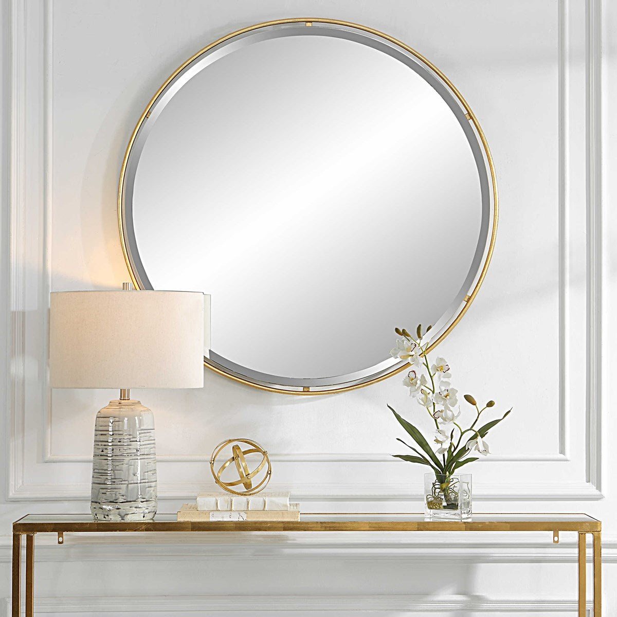 Canillo Gold Round Mirror-Uttermost-UTTM-09832-Mirrors-2-France and Son