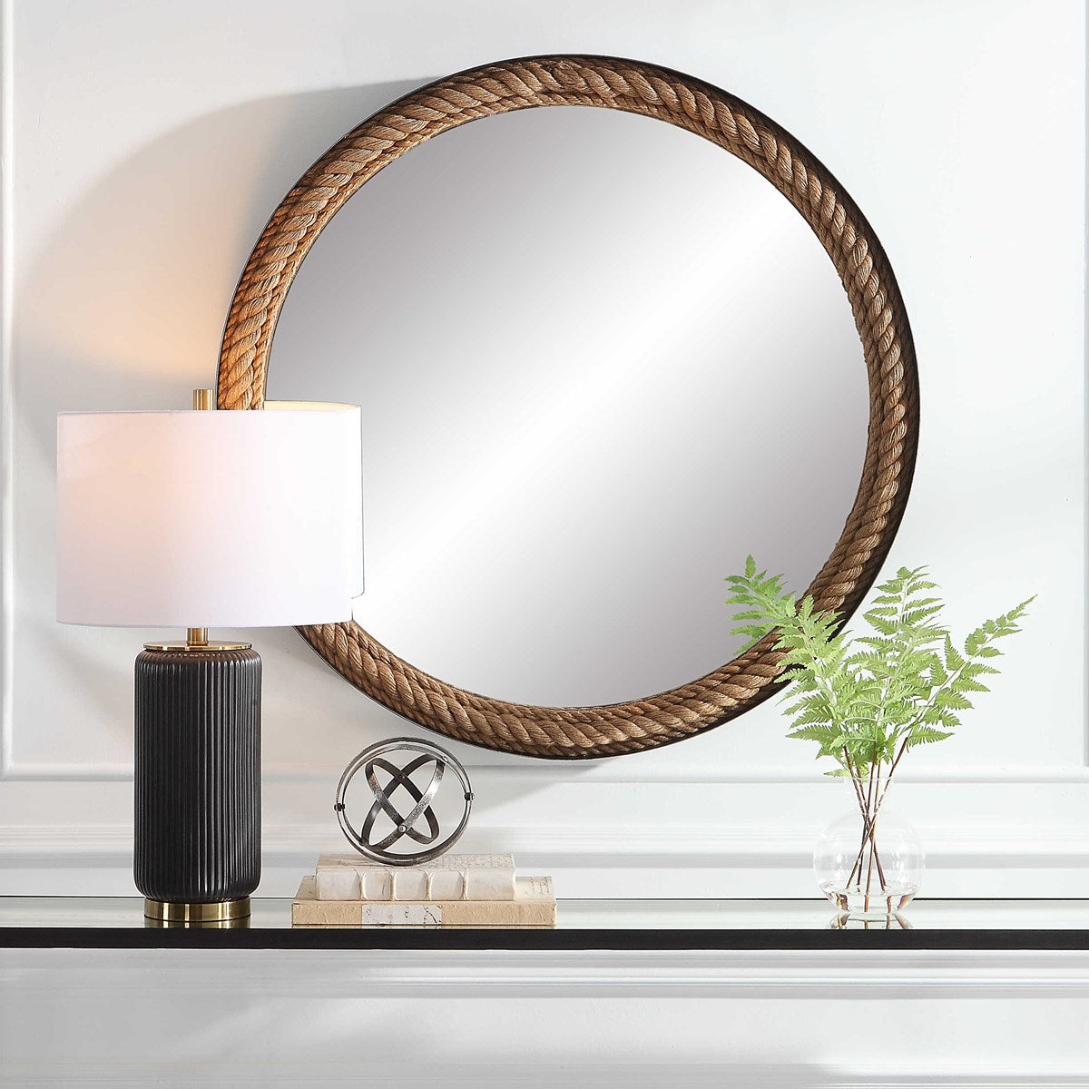 Bolton Round Rope Mirror-Uttermost-UTTM-09867-Mirrors-2-France and Son