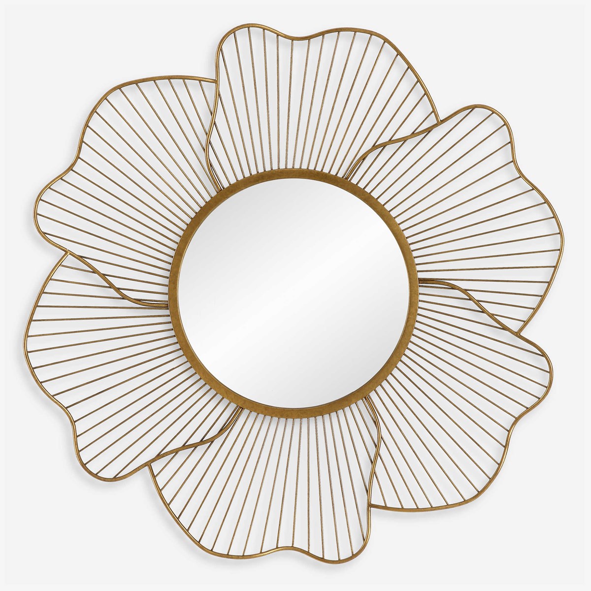 Blossom Floral Mirror - Gold-Uttermost-UTTM-09912-Mirrors-1-France and Son