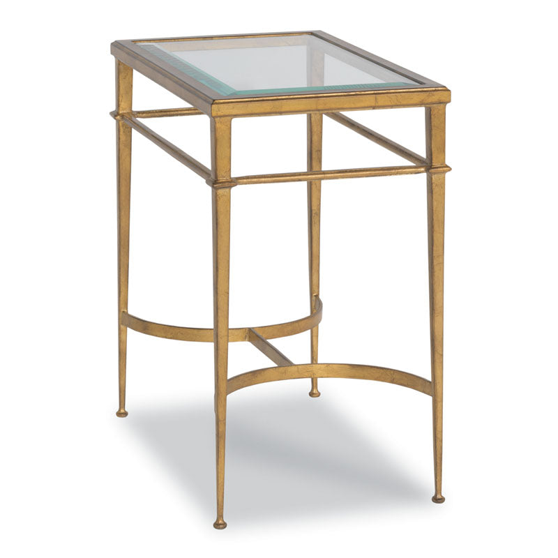 Madeline Rectangular Side Table-Woodbridge Furniture-WOODB-1156-50-Side TablesGold Leaf with Antique Patina Finish-1-France and Son