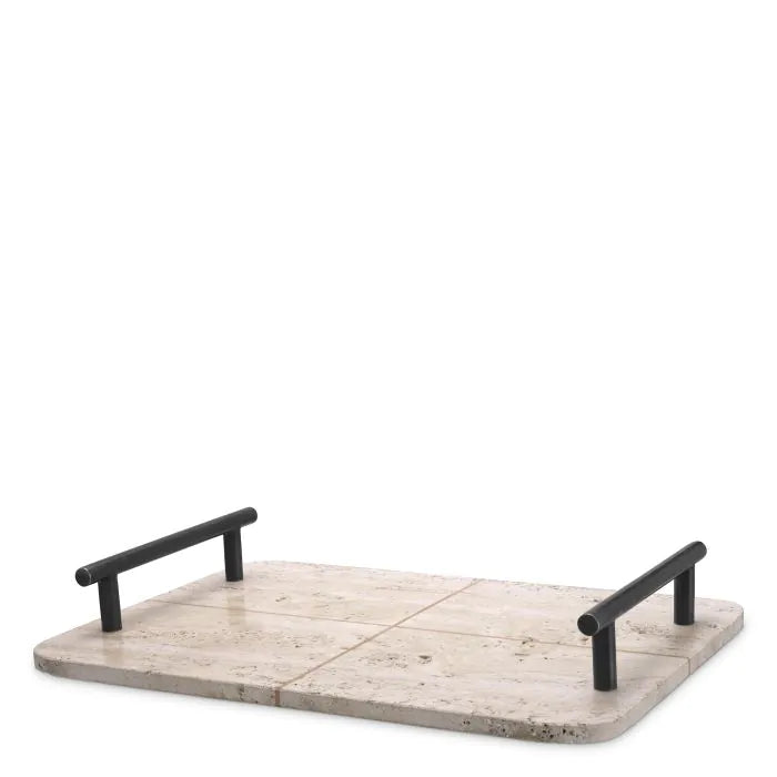 Tray Ugo travertine bronze highlight finish-Eichholtz-EICHHOLTZ-116805-Trays-3-France and Son