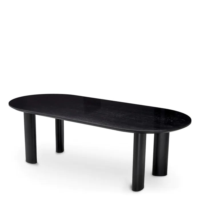 Dining Table Mogador S black veneer-Eichholtz-EICHHOLTZ-116926-Dining TablesBlack veneer-1-France and Son