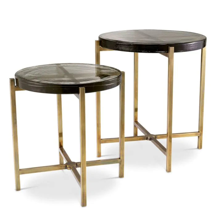 Side Table Haymann vintage brass finish set of 2-Eichholtz-EICHHOLTZ-116967-Side Tables-3-France and Son