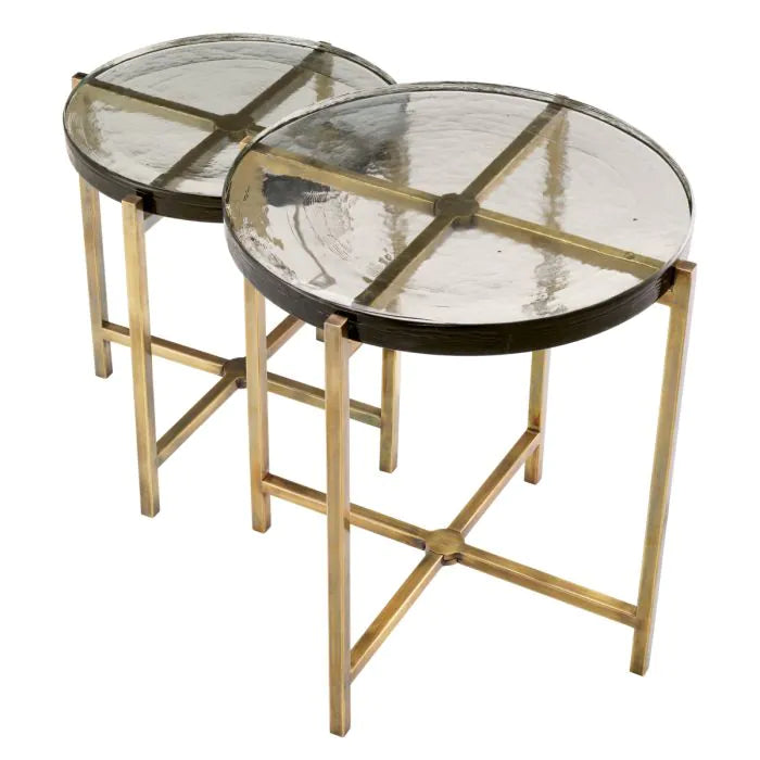 Side Table Haymann vintage brass finish set of 2-Eichholtz-EICHHOLTZ-116967-Side Tables-1-France and Son