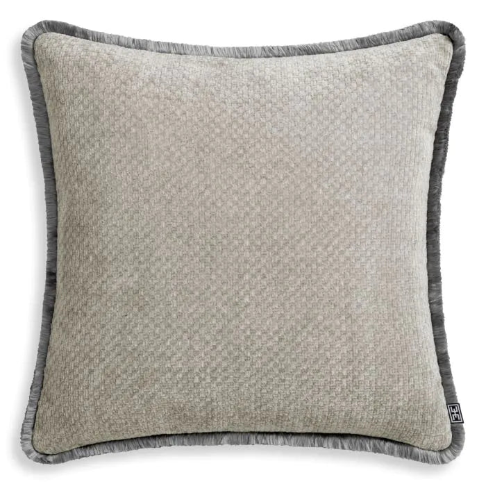 Cushion Paia-Eichholtz-EICHHOLTZ-117181-PillowsLight Grey/Grey Fringe-2-France and Son