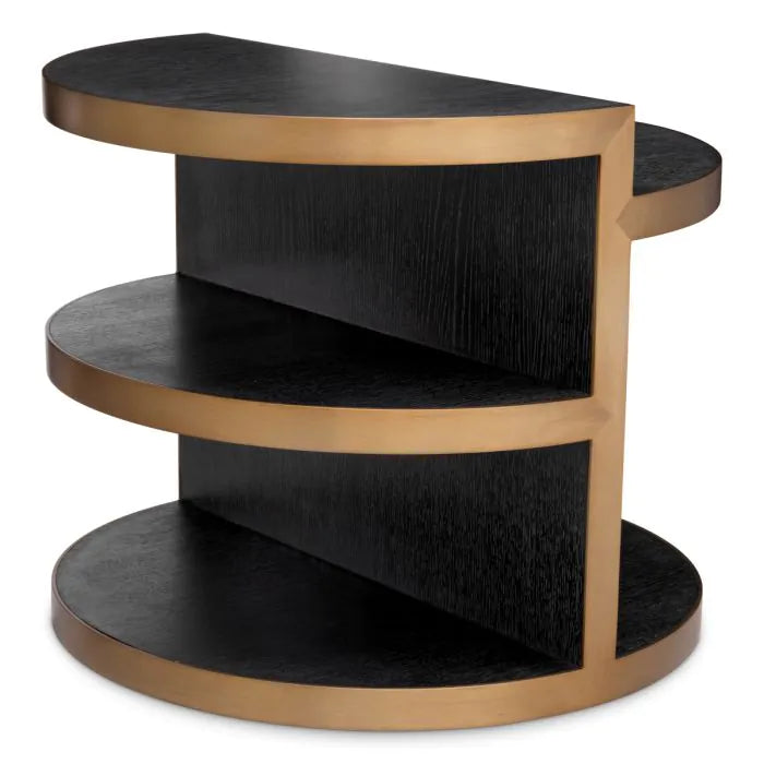 Side Table Nilo charcoal grey oak veneer brushed brass finish-Eichholtz-EICHHOLTZ-117331-Side Tables-1-France and Son