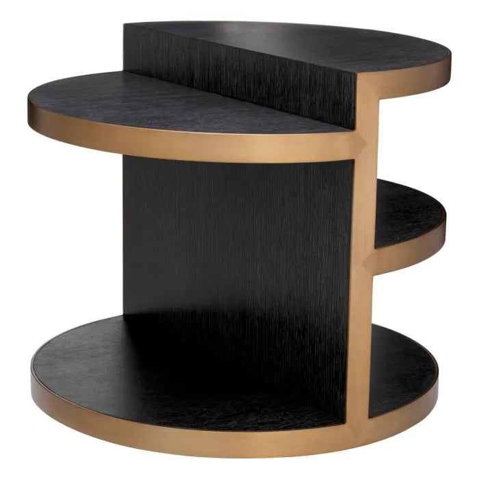 Side Table Nilo charcoal grey oak veneer brushed brass finish-Eichholtz-EICHHOLTZ-117331-Side Tables-3-France and Son